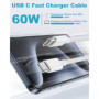 iPhone 15 16 Câble USB C vers USB C 1M/Lot de 2, Cable Chargeur iPhone 15 16 Câble USB C Charge Rapide PD 60W Cable Type C Cordo