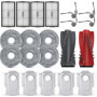Geoviizon Accessoires pour aspirateur Roborock Saros 10R, 1 brosse principale, 4 filtres HEPA, 6 tampons de nettoyage, 5 sacs à 