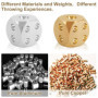 Lot de 10 dés en métal, en Aluminium/cuivre, dés à Six Faces, Angle Rond Standard D6, 15mm (Or, Argent)