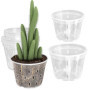 VGECEE 6 Pcs Pot Transparent Orchidée 11/12.5cm, Pots de Fleur Plastique avec Trou de Drainage, Pot Plante Intérieur Rond, Pots 