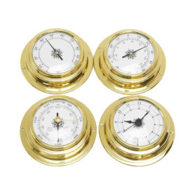 Alicer Lot de 4 stations météorologiques portables - Baromètre, horloge, thermomètre, hygromètre