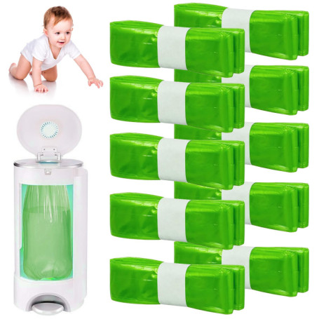 Lot 10 anneaux de Recharge Ecologiques - Cassette de Recharge : Poubelle à Couches Nizirioo - Bagues de Recharge Compatibles Ave