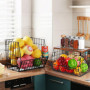 LustLocke Corbeille a Fruit, Panier de Fruits et Legumes, Panier a Fruit Mural Mur Empilable Bac à Fruits Etagère Rrange Legumes