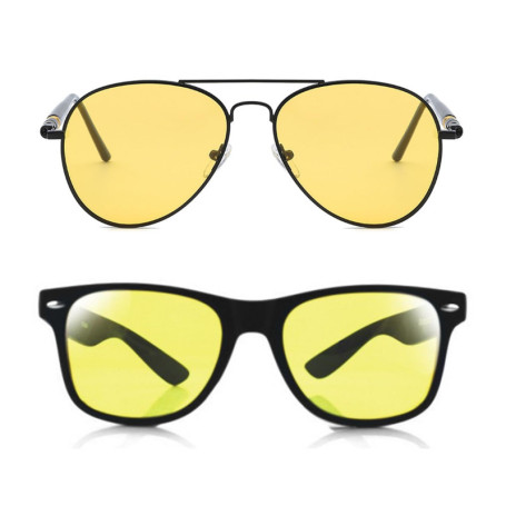2 pièces de lunettes de conduite, lunettes de vision nocturne pour la conduite, lunettes de conduite avec verres jaunes, adaptée