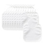MEMOFYND Lot de 10 Bavoirs Blancs pour Enfants (18 x 18 cm), Écharpe Imperméable, Triangle pour Bébé, Serviette Imperméable, Tai