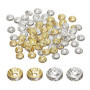 MAXQUU Lot de 200 perles d'espacement, perles en métal strass de 8 mm, perles de cristal, perles de verre à enfiler, perles d'es
