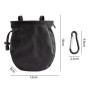 SLEEKEE 1 sac à craie d'escalade noir avec 1 boucle en métal d'alpinisme noire, équipement d'escalade, sac à craie réglable, sac