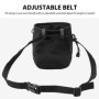 SLEEKEE 1 sac à craie d'escalade noir avec 1 boucle en métal d'alpinisme noire, équipement d'escalade, sac à craie réglable, sac