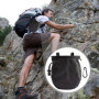 SLEEKEE 1 sac à craie d'escalade noir avec 1 boucle en métal d'alpinisme noire, équipement d'escalade, sac à craie réglable, sac
