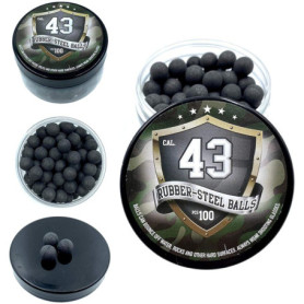 100 x Premium Quality Hard Mix Rubber Steel Balls Paintballs Reballs 43 Cal. Paintball Shooting Self Defense Billes Calibre .43 