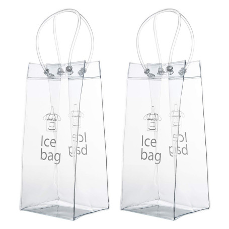 Vordas 2 Pièces Sac de Glace Vin Refroidisseur Cooler avec Poignée pour Les Pubs et Les Restaurants, la Maison, etc