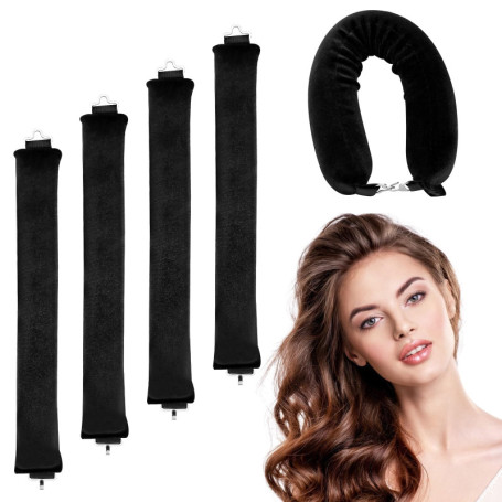Lixiluxia 4 Pièces Bigoudis Cheveux, Boucle Sans Chaleur, Boudin Cheveux Boucles Overnight Blowout, Heatless Hair Curlers, Roule
