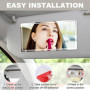 Peevisap 2 Pièces Miroir Voiture 15×8 cm, Retroviseur Intérieur Voiture, Miroir Pare Soleil Voiture, Miroir De Courtoisie Voitur