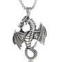 southbankstore Collier personnalisé en forme de dragon féroce avec pendentif en forme de dragon, Zinc