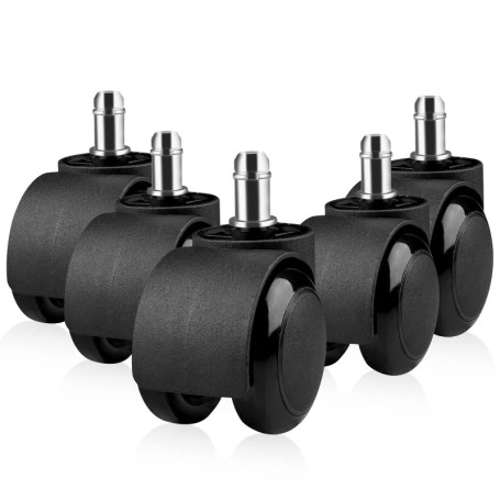Gvolatee 5 pièces roulette chaise de bureau 11mm x 22mm 360° Rotation pour jeu chaises, roulette pivotantes conception à double 