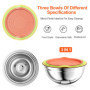 Newpop 3 pièces bols à mélanger, saladier bol à en acier inoxydable avec Coloré couvercle hermétique, 2.5L / 2L / 1.4L empilable