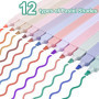 Fousenuk 12 pièces Surligneurs, Surligneur Pastel 12 Couleurs Différentes Surligneur Carrés Facile à Tenir, Pastels Aesthetic Hi