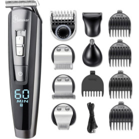 Hatteker Tondeuse Barbe Tondeuse Cheveux Hommes Rasoir Tondeuse Corps Nez-Oreilles Impermeable 5 In 1