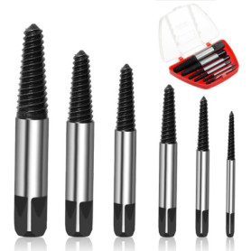 iCovalescent 6 Pièces Extracteur de Vis, Extracteur de Boulons, Extracteur de Vis Casse avec Boîte de Rangement pour Goujons de 