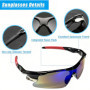 Bacxzomx 3Pcs Lunettes de Soleil de Sport, Lunette Velo Route, Lunettes de Cyclisme avec Protection UV400, pour Vélo, Moto, Cour