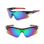 Bacxzomx 3Pcs Lunettes de Soleil de Sport, Lunette Velo Route, Lunettes de Cyclisme avec Protection UV400, pour Vélo, Moto, Cour