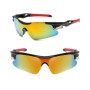 Bacxzomx 3Pcs Lunettes de Soleil de Sport, Lunette Velo Route, Lunettes de Cyclisme avec Protection UV400, pour Vélo, Moto, Cour