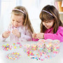 Sanlebi Enfants Bricolage Perles Set, 2000 Pièces Bracelet Perle pour Fabrication de Bracelets,Collier, Kit Fabrication Bijoux J