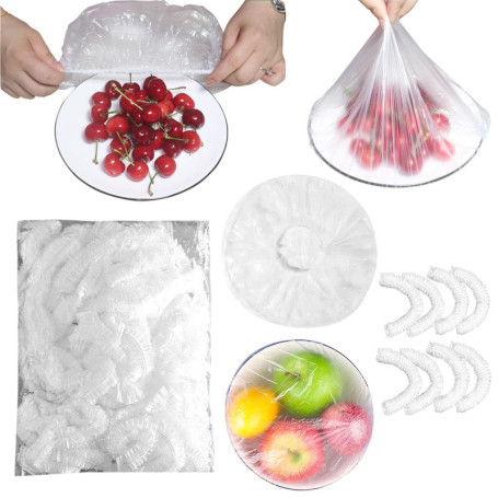 200PCS Film Alimentaire Reutilisable,Couvercles de Bols Réutilisables,Sacs de Conservation Frais pour Protéger la Fraîcheur des 