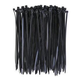 Lot de 100 serre-câbles en nylon noir - 200 mm x 4,8 mm - Fermeture éclair autobloquante - Petit serre-câbles - Attache-câbles p