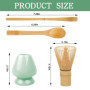 Matcha set – Matcha kit – Set de fouet matcha bambou – 4 pièces d'accessoires pour matcha avec cuillère à matcha et support en c