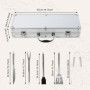 Set Barbecue Professionnel en Acier Inoxydable 5 pièces - Accessoires Barbecue Ustensiles Barbecue Cadeau pour Homme 37x12x7 cm 