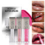 3Pcs Diamond Glitter Lip Gloss Set,Maquillage des lèvres haute brillance longue durée finition brillante, hydratant,rouge à lèvr