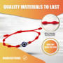 bracelets à cordon rouge, 9 PCS Bracelet oeil mauvais Porte-bonheur, en corde rouge réglable à 7 nœuds, Mauvais Œil Bracelet d'A