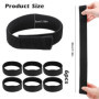 Lot de 6 pinces à pantalon pour vélo, ski, bandes Velcro larges, serre-câbles, bande Velcro, réflecteur en caoutchouc, pour adul