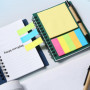 UZSUZZ Cahier à Spirales Bloc-notes D'affaires Carnet Lot de 4 Carnets à Spirales avec Stylo et Notes Autocollantes Pocket Busin