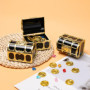 Neikafan 12 Pièces Mini Coffre Trésor Pirate Plastique,12 Pierre Precieuse Enfant et 12 d'or Pièces de Monnaie Coffre Pirate Pet