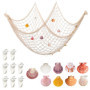 Filet de Peche Décoratif,Filet de Peche Decoration 200cm×100cm,Filet Peche Decoratif avec Coquillages Decoration Mer pour Decore