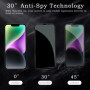 2 Pièces Verre Trempé Anti-Espion pour iPhone 14 avec 2 Pièces Caméra Arrière Protecteur, Protecteur D'écran de Confidentialité,