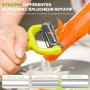KOOSREEL 3 en 1 Econome a Julienne, Éplucheur à Fruits et Légumes, Eplucheur Légumes avec Poignée Antidérapante est Idéal pour P
