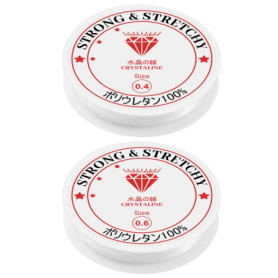 Fils Bracelet éLastique, 2 Rouleaux Fil Elastique pour Bracelet Resistantelastique, 0,4-0,6mm éLastique pour Bracelet, 24m Fil N