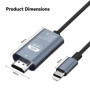 Adaptateur USB C vers HDMI,2M USB C HDMI Cable HDMI USB C Adaptateur USB HDMI Compatible Thunderbolt 4/3 a HDMI pour Surfac Pro 