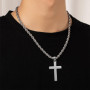 ShiWuYou Collier Croix Homme, Chaine Pendentif Croix Acier Inoxydable Bijoux, Collier Homme avec Pendentif Croix Chaîne pour Hom