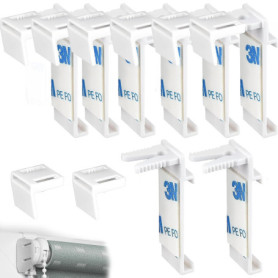 16 Pièces Ensemble pour Store Enrouleur Kit, Plastique Accessoire, sans Perçage Pièces de Rechange pour Fenêtre en Bois, Battant