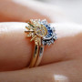 2 Pièces Bague Lune Soleil Kit, Bague Femme Réglable, Bague Anti Stress, Anneaux Ouvert Cadeau pour Femmes, Filles