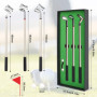 PBUSPU 3 Pcs Stylos à Bille de Golf, Ensemble de stylos Golf, Mini Clubs de Golf Cadeau pour Les Fans de Golf, Golf en Métal Sou