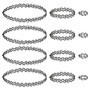 luoshaPUCY Choker Chaîne Ensemble, 12 pièces collier élastique tour cou extensible Collier Bracelet Anneau pour femme - Noir