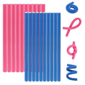 NVIYAM 20 Pièces Bigoudis Cheveux Rouleaux Permanente Boucles Flexibles Sans Chaleur Curling Twist Flex Mousse pour Cheveux