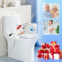 NVIYAM Toilette Japonaise Bidet, Bidet Toilette Gauche WC Bidet, Toilette WC non Electrique, Accessoire pour Toilettes avec Doub