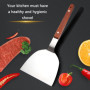 Spatule BBQ 2 pièces Spatule à Gril Spatule Barbecue Plancha Barbecue Plate Spatule en Acier Inoxydable avec Manche en Bois Spat