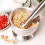 MeoZynxadril Mortier Pilon Cuisine, Mortier Pilon Acier Inoxydable, 10 CM Broyeur À Épices, Set de Pilons et Mortiers, Broyeur d